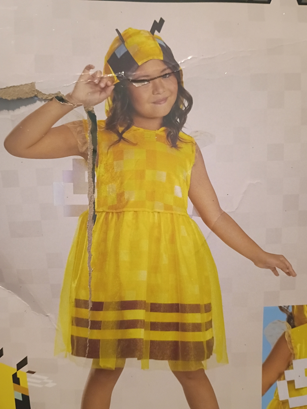 Yellow Bee-Inspired Kids Costume Dress